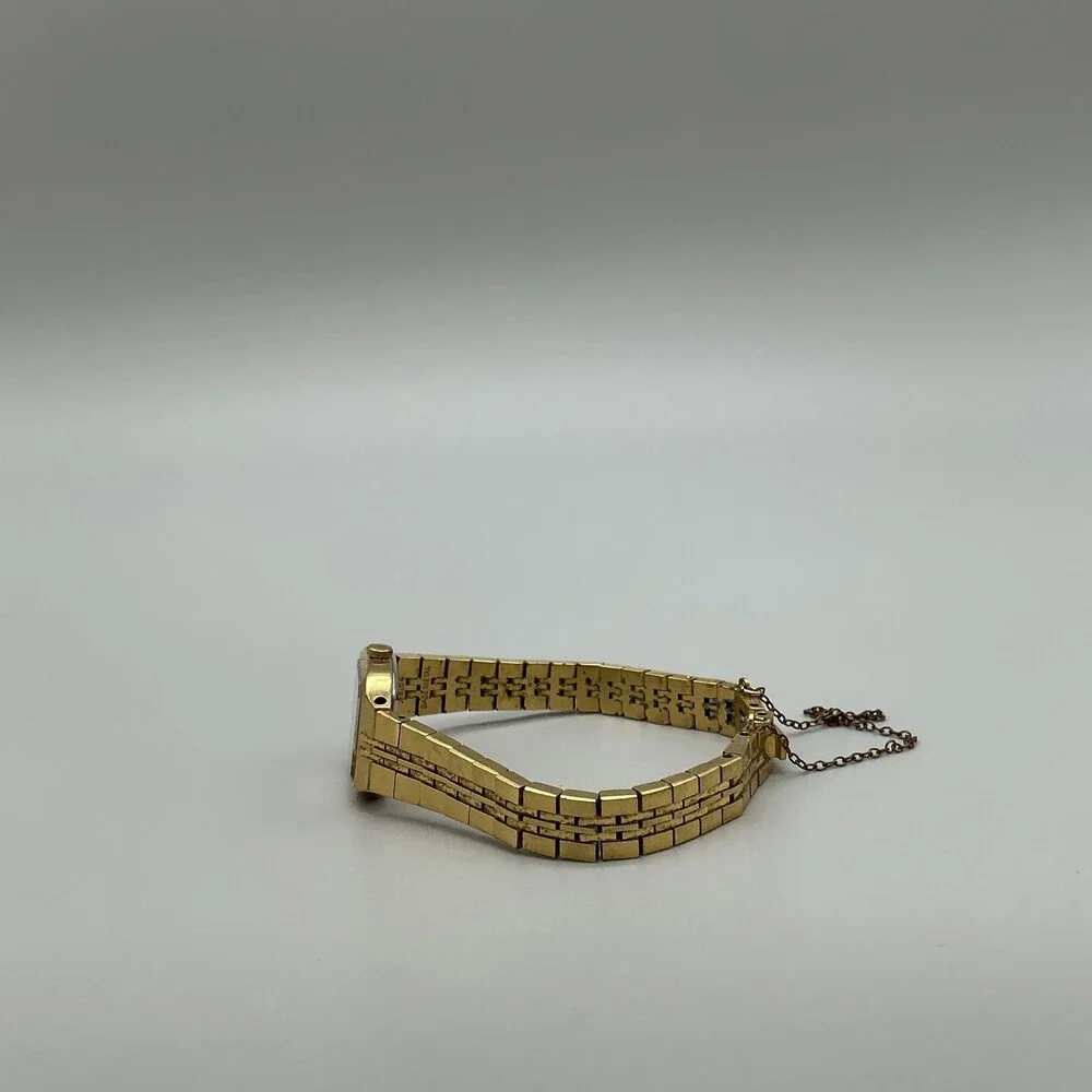 Vintage Seiko Womens Watch 16mm Gold Tone Bracelet 2C20-5209 New Battery 5.75